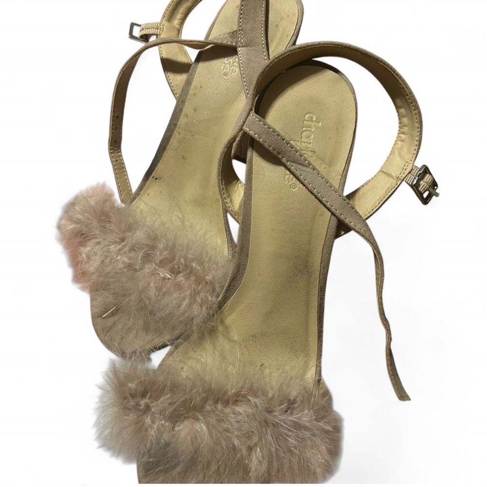 Charlotte Russe Cream Feather Heels